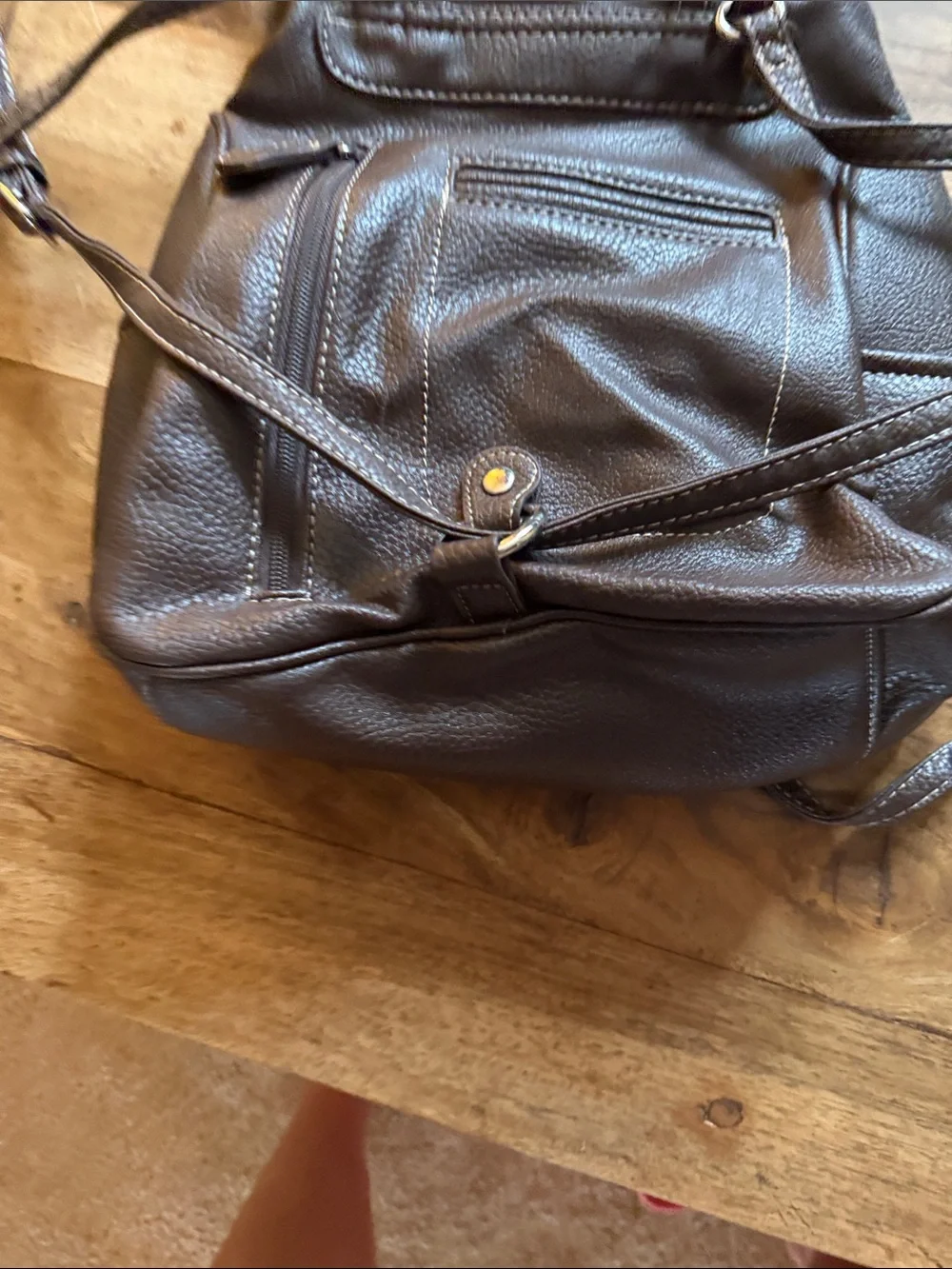 Multi Sac Brown Leather backpack bag